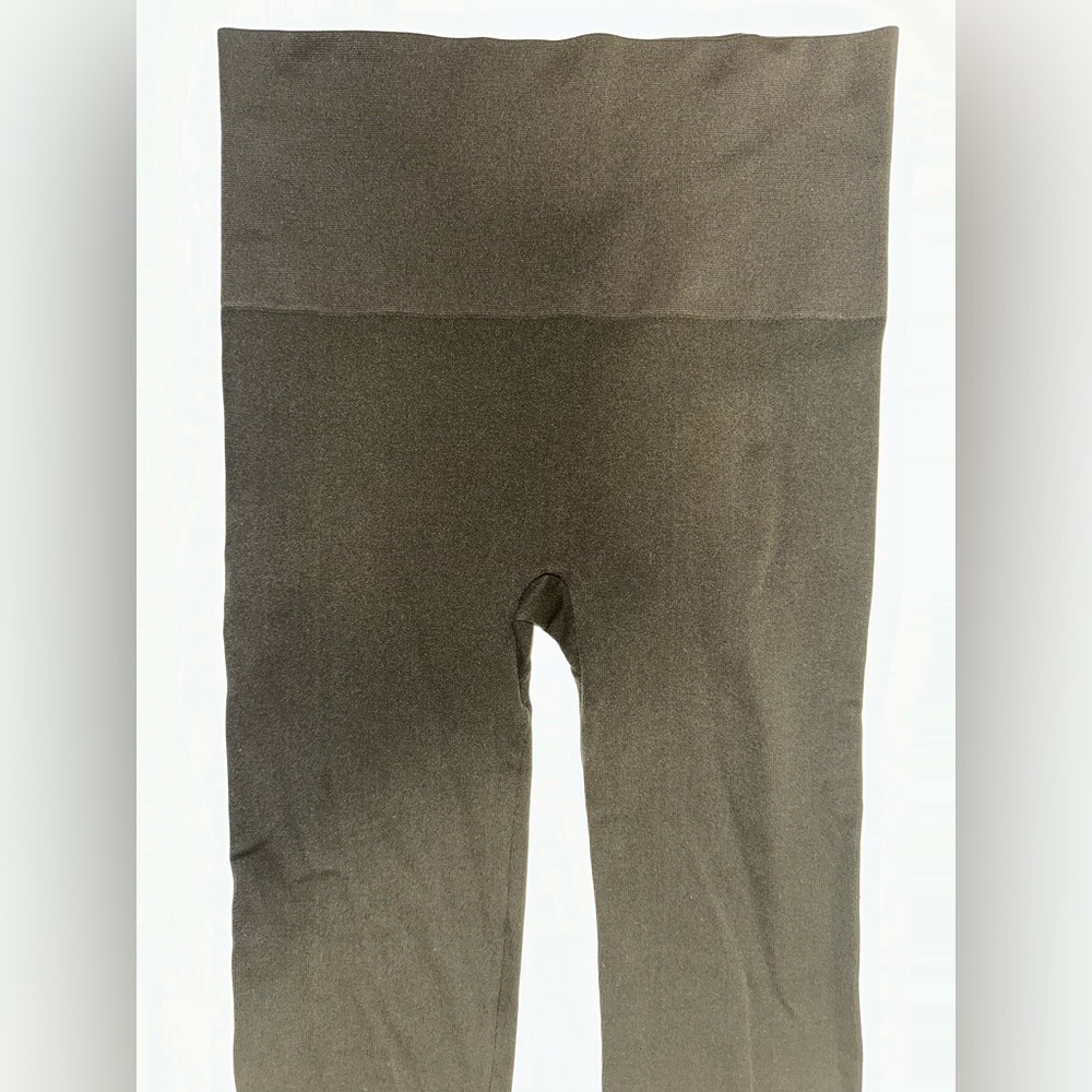 Spanx Seamless Side Ankle Zip Leggings Dark Army Green Women's Size Medium - Picture 4 of 5